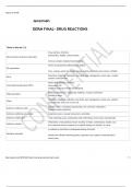 7/22/24, 6:44 AM	    DERM FINAL- DRUG REACTIONS     Terms in this set (11)    Steven Johnson Syndrome (SJS) patho	Drug reactions, infections Sulfonamides, NSAIDs, anticonvulsants  Immune complex-mediated hypersensitivity  SJS presentation	Severe mucocutan