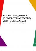 ECS4862 Assignment 3 (COMPLETE ANSWERS) 1 2024 - DUE 16 August 