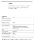    ACC-240 Chapter 1 Accounting—Present and Past & Chapter 2 Financial Statements and Accounting Concepts/Principles         Terms in this set (137)  CHAPTER 1 The process of identifying, measuring, and communicating an organization's economic informat