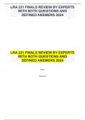 LRA 221 Finals Review by experts with both questions and defined answers 2024