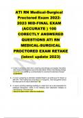 ATI Medical-Surgical Exam Retake Actual Test 2023 (70 Q&A) Ati Mental Health