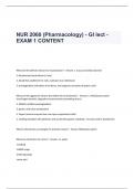 NUR 2060 (Pharmacology) - GI lect - EXAM 1 CONTENT Exam Questions and Answers