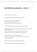 NUR 2060 Drug Specifics - Exam 1 Questions and Answers