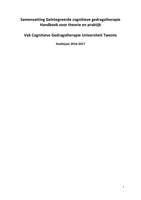 Samenvatting Geïntegreerde cognitieve gedragstherapie Handboek voor theorie en praktijk