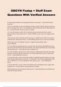 OBGYN Fisdap + Stuff Exam Questions With Verified Answers