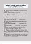 OCE4017 Exam Questions And Answers 100% Verified.