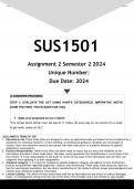 SUS1501 Assignment 2 (ANSWERS) Semester 1 2025 - DISTINCTION GUARANTEE