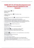 NURS 247 Ch 10 Fetal Development and Genetics Review Questions and Answers  