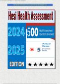 HESI HEALTH ASSESSMENT ACTUAL EXAM PRACTICE TEST VERSION 6-10/2025| 500 QUESTIONS WITH VERIFIED ANSWERS; ANSWERS WITH DETAILED EXPLANATION| ALL MULTIPLE CHOICE !!!! No Duplication Of Questions 