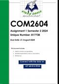 COM2604 Assignment 1 (QUALITY ANSWERS) Semester 2 2024