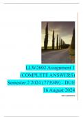 LLW2602 Assignment 1 (COMPLETE ANSWERS) Semester 2 2024 (773949) - DUE 16 August 2024