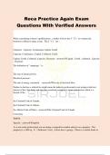 Reca Practice Again Exam Questions With Verified Answers