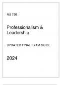 AGPCNP - NU 726 Professionalism & Leadership - Updated Final Exam Guide 2024.