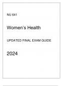 AGPCNP - NU 641 Women-s Health - Updated Final Exam Guide 2024