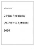 AGPCNP - NSG 0600 Clinical Proficiency - Updated Final Exam Guide 2024.