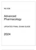 AGACNP - NU 636 Advanced Pharmacology - Updated Final Exam Guide 2024.