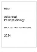 AGACNP - NU 621 Advanced Pathophysiology - Updated Final Exam Guide 2024