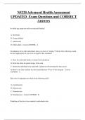 N5220 Advanced Health Assessment UPDATED Exam Questions and CORRECT  Answers