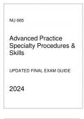 AGACNP - NU 665 Advanced Practice Specialty Procedures & Skills - Updated Final Exam Guide