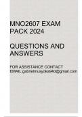 MNO2607 Exam pack 2024(Questions and answers)