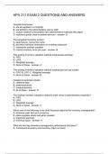 HPA 211 EXAM 2 QUESTIONS AND ANSWERS