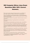 SDI Computer Nitrox class Exam Questions With 100% Correct Answers