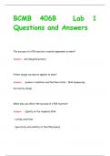 BCMB 406B Lab  Questions and Answers