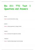 Biology 211 Exam  Questions and Answers