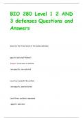 BIO 280 Level 1 2 AND 3 defenses Questions and  Answers