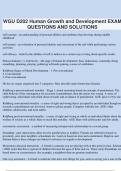 WGU D202 Human Growth and Development EXAM QUESTIONS AND SOLUTIONS