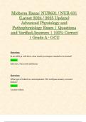 Midterm & Final Exams: NUR631 / NUR 631 (Latest 2024 / 2025 Updates STUDY BUNDLE WITH COMPLETE SOLUTIONS) Advanced Physiology and Pathophysiology Exams | Questions and Verified Answers | 100% Correct | Grade A - GCU