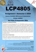 LCP4805 Assignment 1 (COMPLETE ANSWERS) Semester 2 2024 - DUE 10 September 2024