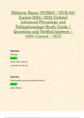 Midterm Exam: NUR631 / NUR 631 (Latest 2024 / 2025 Update) Advanced Physiology and Pathophysiology Study Guide | Questions and Verified Answers | 100% Correct – GCU