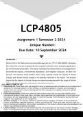 LCP4805 Assignment 1 (ANSWERS) Semester 2 2024 - DISTINCTION GUARANTEED