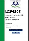 LCP4805 Assignment 1 (QUALITY ANSWERS) Semester 2 2024