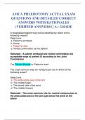 AMCA PHLEBOTOMY ACTUAL EXAM QUESTIONS AND DETAILED CORRECT ANSWERS WITH RATIONALES (VERIFIED ANSWERS) | A+ GRADE