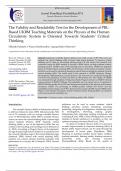 The Validity and Readability Test for the Development of PBLBased UKBM Teaching Materials on the Physics of the Human  Circulatory System is Oriented Towards Students' Critical  Thinking 