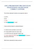 AMCA PHLEBOTOMY PRE-TEST EXAM 150 QUESTIONS AND DETAILED CORRECT ANSWERS