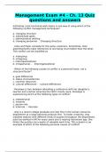 Management Exam #4 - Ch. 13 Quiz questions and answers