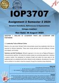 IOP3707 Assignment 2 (COMPLETE ANSWERS) Semester 2 2024 - DUE 30 August 2024