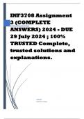 INF3708 Assignment 3 (COMPLETE ANSWERS) 2024 - DUE 29 July 2024 ; 100% TRUSTED Complete, trusted solutions and explanations.