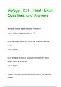 Biology 211 Final Exam Questions and Answers