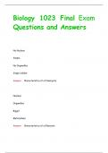 Biology 1023 Final Exam  Questions and Answers