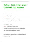 Biology 1023 Final Exam Questions and Answers