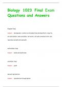 Biology 1023 Final Exam  Questions and Answers