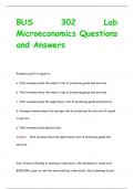 BUS 302 Lab  Microeconomics Questions  and Answers