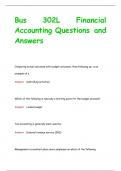 Bus 302L Financial  Accounting Questions and  Answers