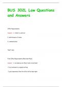 BUS 302L Law Questions  and Answers