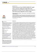 Performance of the SD BIOLINE® HAT rapid test in various diagnostic algorithms for gambiense human African trypanosomiasis in the Democratic Republic of the Congo