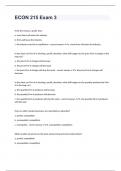 ECON 215 Exam 3 questions well answered